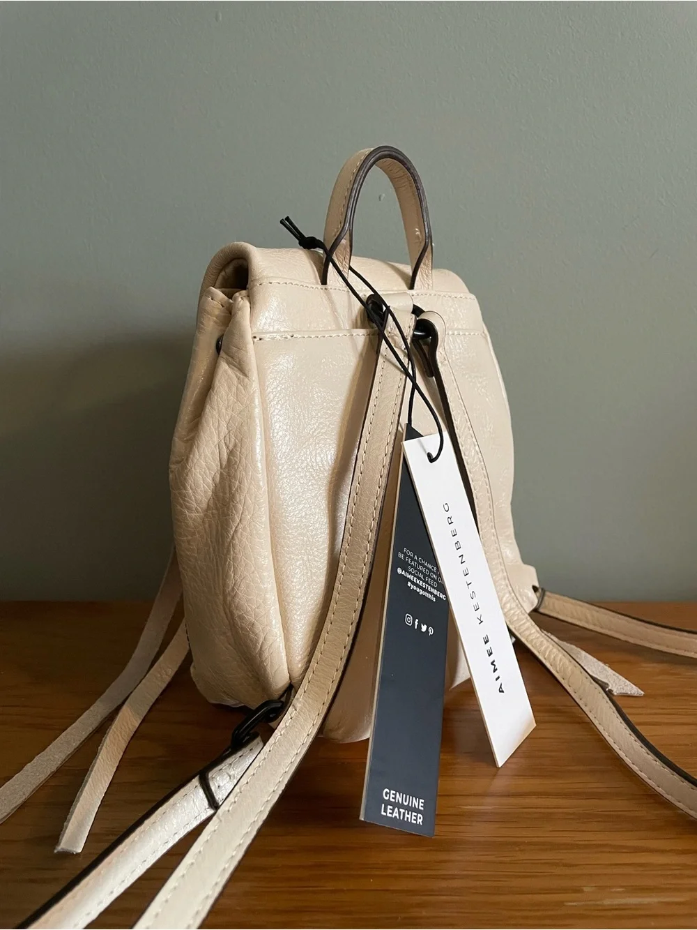 Aimee Kestenberg Leather Bali Mini Backpack Sandy Tassel Zipper Everyday NWT